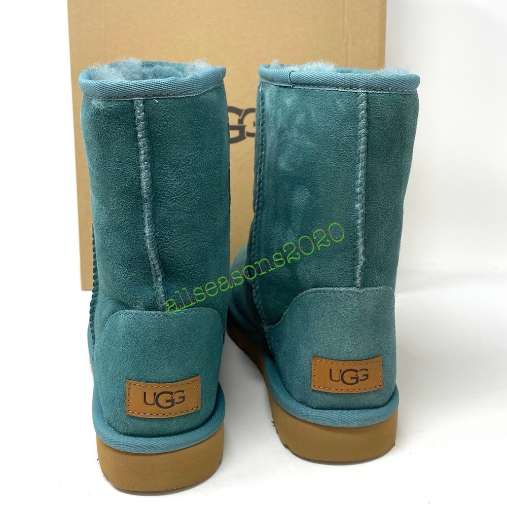 UGG Classic Short 2 Women’s Boots Green Suede Fur - Picture 5 of 9